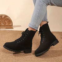 Bottines Femme Moto Hautes à Lacets - Iron Queen