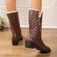 Bottines Femme Moto Hautes Hiver Premium - Rebel Chic
