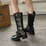 Bottines Femme Moto Hautes Style Britannique - Freedom Boots