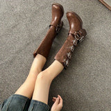 Bottines Femme Moto Hautes Style Britannique - Freedom Boots
