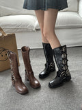 Bottines Femme Moto Hautes Style Britannique - Freedom Boots