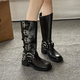 Bottines Femme Moto Hautes Style Britannique - Freedom Boots