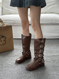 Bottines Femme Moto Hautes Style Britannique - Freedom Boots