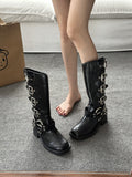 Bottines Femme Moto Hautes Style Britannique - Freedom Boots