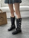 Bottines Femme Moto Hautes Style Britannique - Freedom Boots