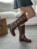 Bottines Femme Moto Hautes Style Britannique - Freedom Boots