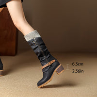 Bottines Femme Moto Hautes Vintage - Black City