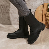 Bottines Femme Moto Noires Hautes - Rockstar Boots