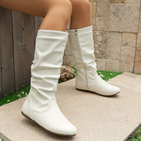 Bottines Femme Moto Plates Hautes - Storm Boots Blanc / 35.5
