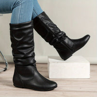 Bottines Femme Moto Plates Hautes - Storm Boots Noir / 39