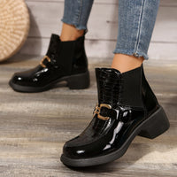 Bottines Femme Noires Vernis Confortables - Bold Shine