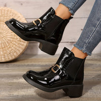 Bottines Femme Noires Vernis Confortables - Bold Shine
