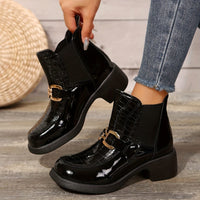 Bottines Femme Noires Vernis Confortables - Bold Shine Noir / 36