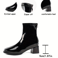 Bottines Femme Noires Vernis Fermeture - Brillance Suprême