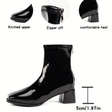 Bottines Femme Noires Vernis Fermeture - Brillance Suprême