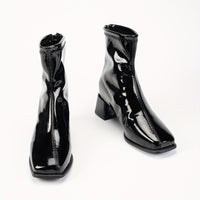 Bottines Femme Noires Vernis Fermeture - Brillance Suprême Noir / 35.5