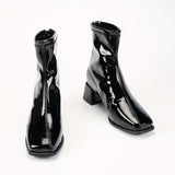 Bottines Femme Noires Vernis Fermeture - Brillance Suprême Noir / 35.5