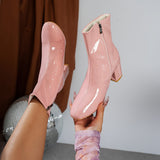 Bottines Femme Vernis Décontractées - Ligth Night Rose / 37.5
