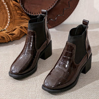 Bottines Femme Vernis Rétro - Lustrous Chic Maroon / 35