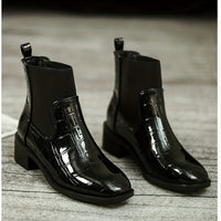 Bottines Femme Vernis Rétro - Lustrous Chic Noir / 35
