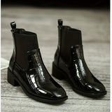 Bottines Femme Vernis Rétro - Lustrous Chic Noir / 35