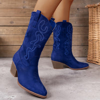 Bottines Hautes Santiag Femme - Western Queen Bleu roi / 36