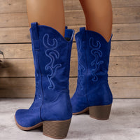 Bottines Hautes Santiag Femme - Western Queen Bleu roi / 37.5