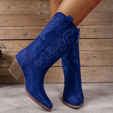 Bottines Hautes Santiag Femme - Western Queen Bleu roi / 40