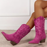 Bottines Hautes Santiag Femme - Western Queen Rose Rouge / 35