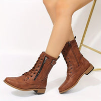 Bottines Marron Femme Hautes Moto - Rebel Ride