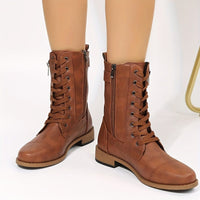Bottines Marron Femme Hautes Moto - Rebel Ride