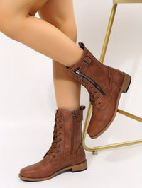 Bottines Marron Femme Hautes Moto - Rebel Ride