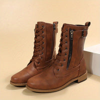 Bottines Marron Femme Hautes Moto - Rebel Ride Marron / 35