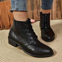 Bottines Noires Femme Minimaliste à Lacets - Good Boots