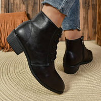 Bottines Noires Femme Minimaliste à Lacets - Good Boots