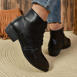 Bottines Noires Femme Minimaliste à Lacets - Good Boots
