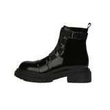 Bottines Noires Femme Vernis Style Britannique - British Glam