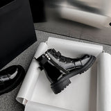 Bottines Noires Femme Vernis Style Britannique - British Glam
