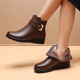 Bottines Pour Femme Plates Fourrées - Wild Spirit Marron / 35