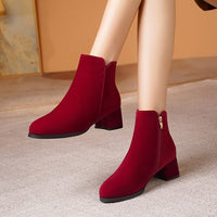 Bottines Rouge Femme Minimalistes - Red Attitude