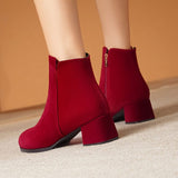 Bottines Rouge Femme Minimalistes - Red Attitude