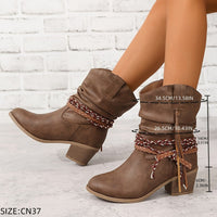 Bottines Santiag Femme Avec Tresse Latérale - Savannah Boots