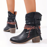 Bottines Santiag Femme Avec Tresse Latérale - Savannah Boots