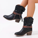 Bottines Santiag Femme Avec Tresse Latérale - Savannah Boots