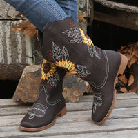 Bottines Santiag Femme Brodées  - Nevada Spirit Café / 37