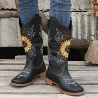 Bottines Santiag Femme Brodées  - Nevada Spirit Noir / 38