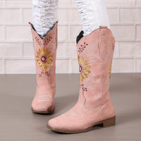 Bottines Santiag Femme Brodées  - Nevada Spirit Rose / 35.5