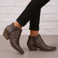 Bottines Santiag Femme Brodées Rétro - Ranch Luxe