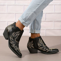 Bottines Santiag Femme Brodées Rétro - Ranch Luxe