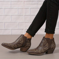 Bottines Santiag Femme Brodées Rétro - Ranch Luxe